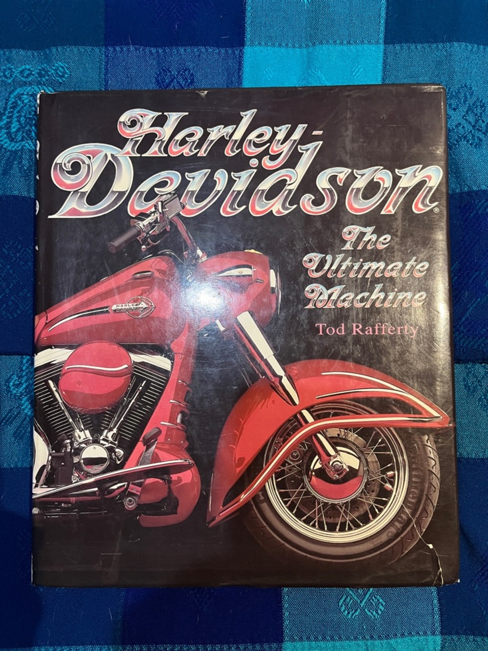 Harley-Davidson Red and Black Motorcycle Cover Art